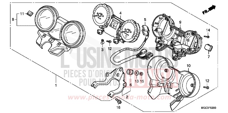 METER for CB1100 ABS CANDY GLORY RED-U (R101) from 2013